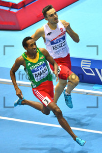 Mohammed AMAN, Adam KSZCZOT: IAAF World Indoor Championships Sopot 2014